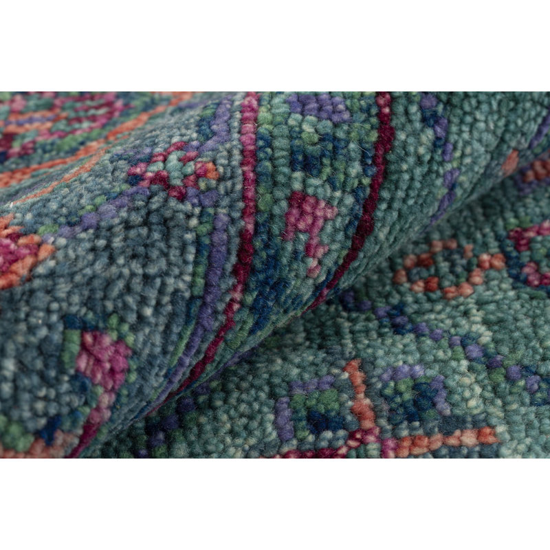 Rock My Classics Wool Oriental Area Rug in Blue/Green/Purple, Rectangle 9' x 12'