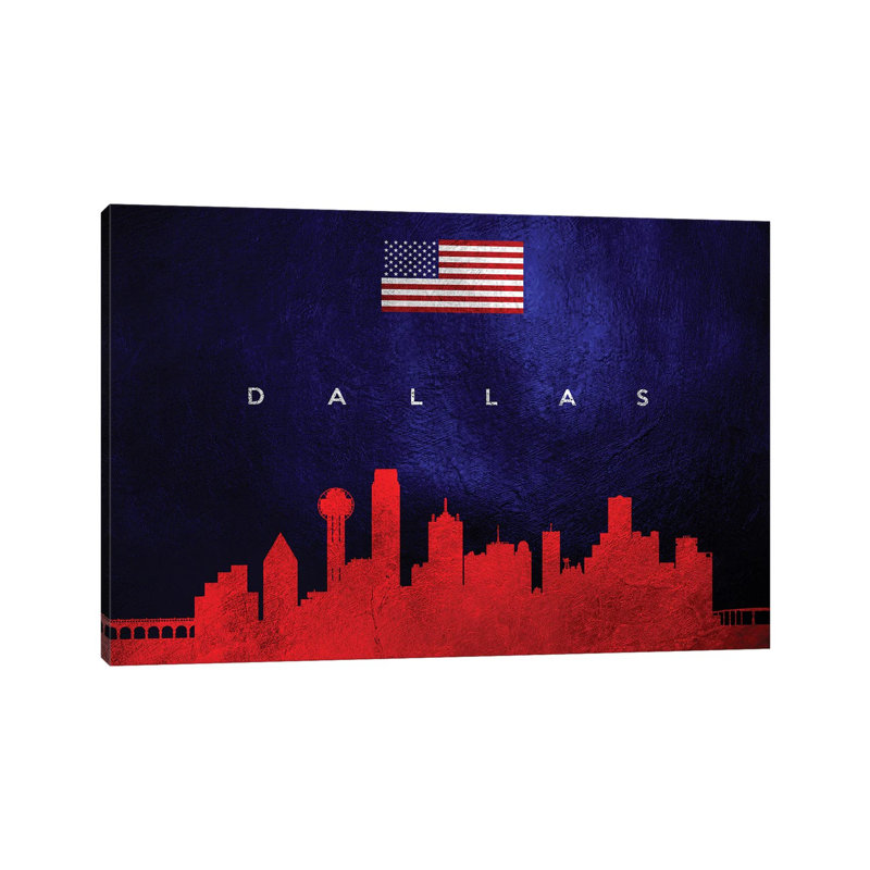Dallas Texas Skyline by Adrian Baldovino - Wrapped Canvas Print, 20.32 cm H x 30.48 cm W