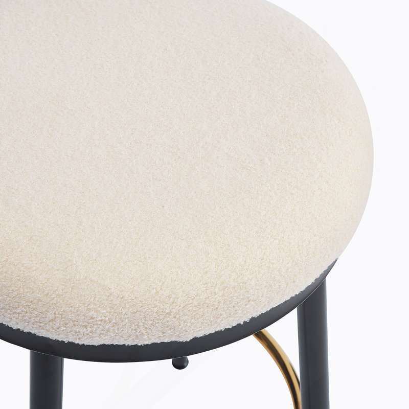 Ensemble de deux tabourets de comptoir modernes avec structure en fer, coussin éponge, repose-pieds, idéal pour la cuisine, la chambre à coucher et la salle à manger