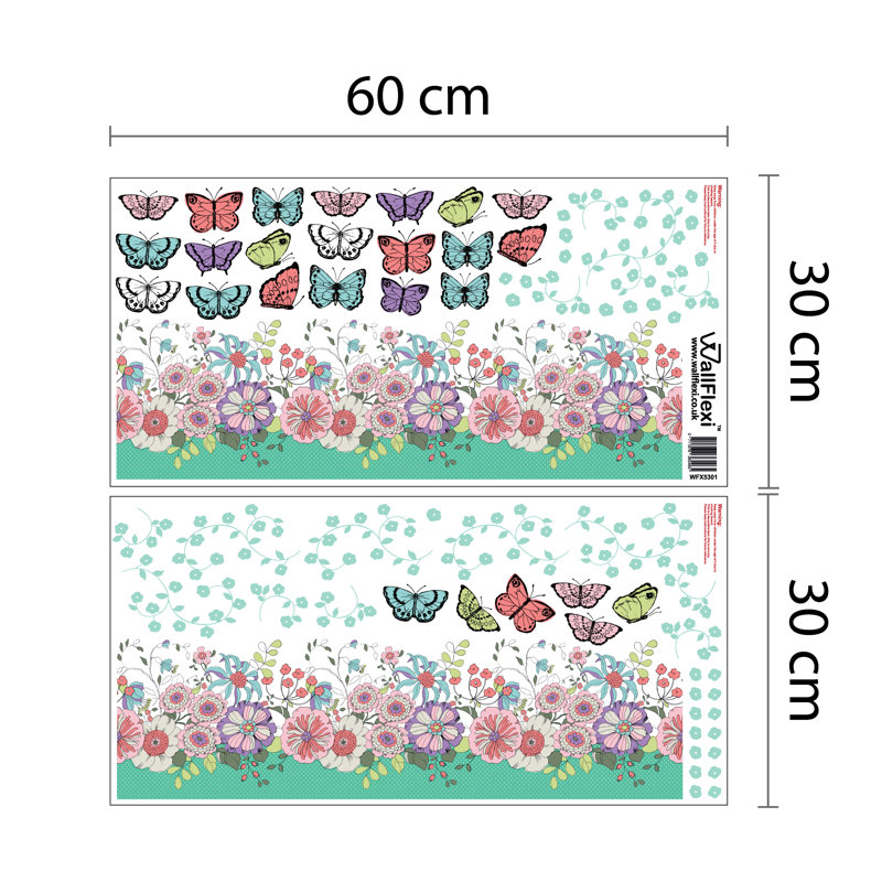 Flowers, Butterflies Skirting Kids Wall Sticker