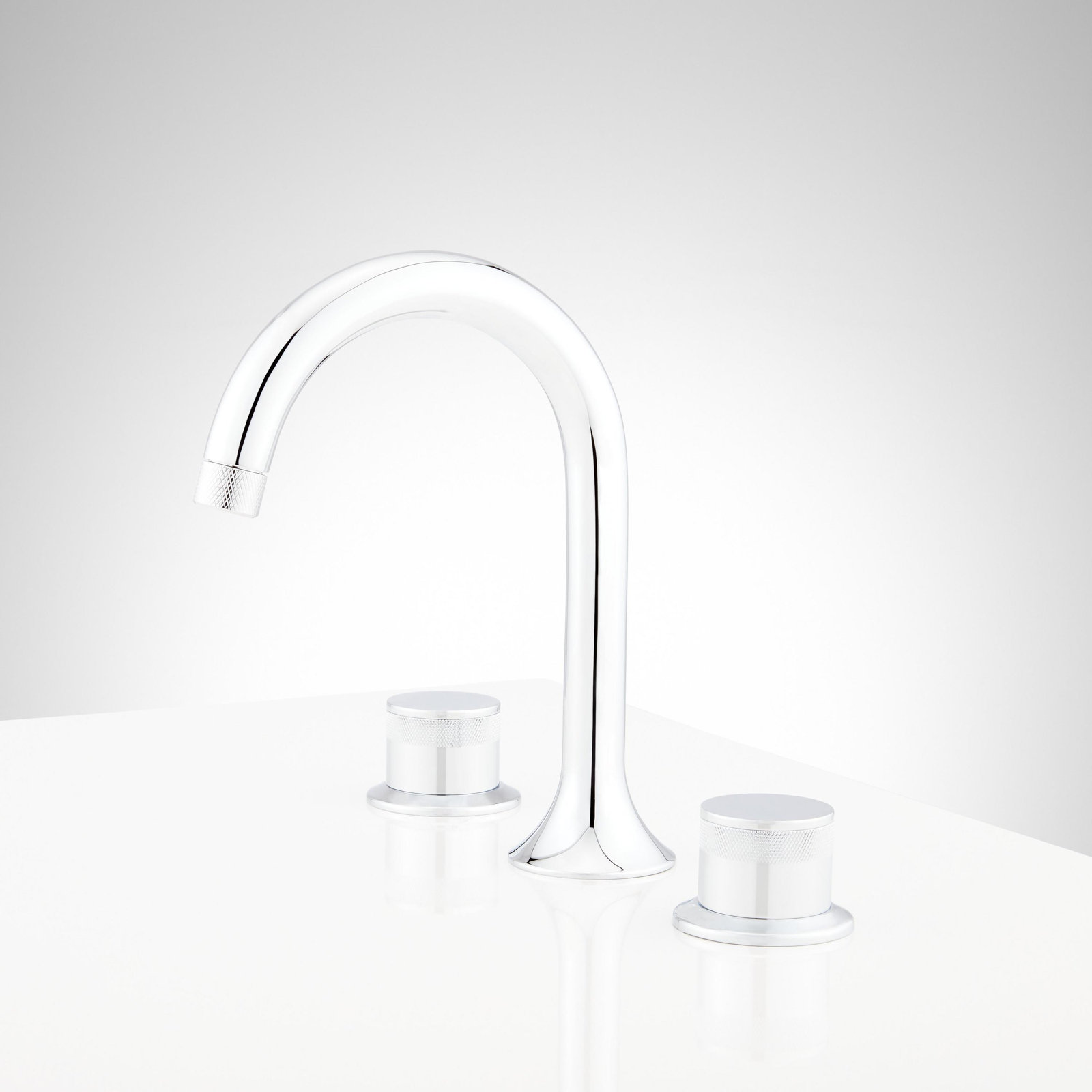 Lentz Widespread Bathroom Faucet, Chrome, Knob Handle