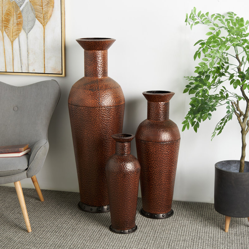 Vase de plancher en métal Ciotti, Brun