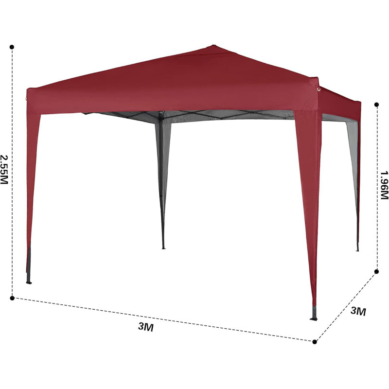 Janvey 3m x 3m Steel Pop-Up Gazebo, Red