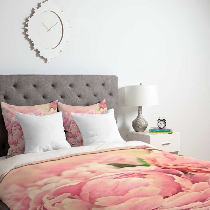 Housse de couette légère pivoines, Housse de couette pour grand lit