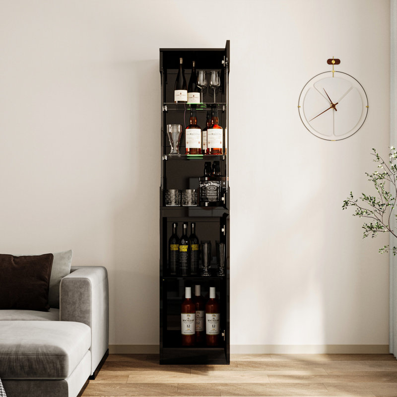 Modern Bar Cabinet With LED Lights