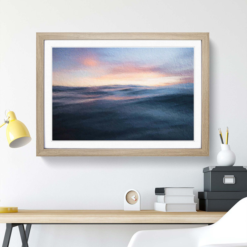 Ocean Ripples - Framed Print, 27cm H x 36cm W x 2cm D, Oak Framed