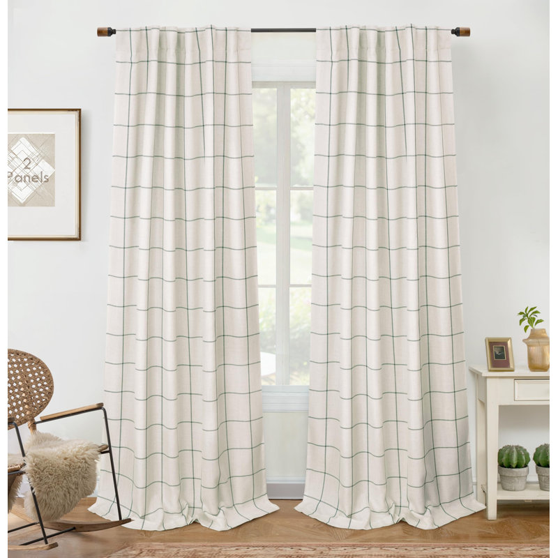 Goffredo 100% Blackout Natural Linen Curtains for Bedroom  Double Layer Drape Farmhouse Thermal Insulated Rod Pocket Back Tab Full Light Blocking 2 Panels for Living Room Nursery