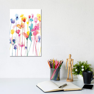 Fleurs sauvages I - minimal - reproduction d'art murale - toile tendue