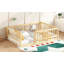 Lit double sur pied avec lattes, lit double Montessori avec clôture et porte, lit double pour enfants Montessori-1306079552-1306079554