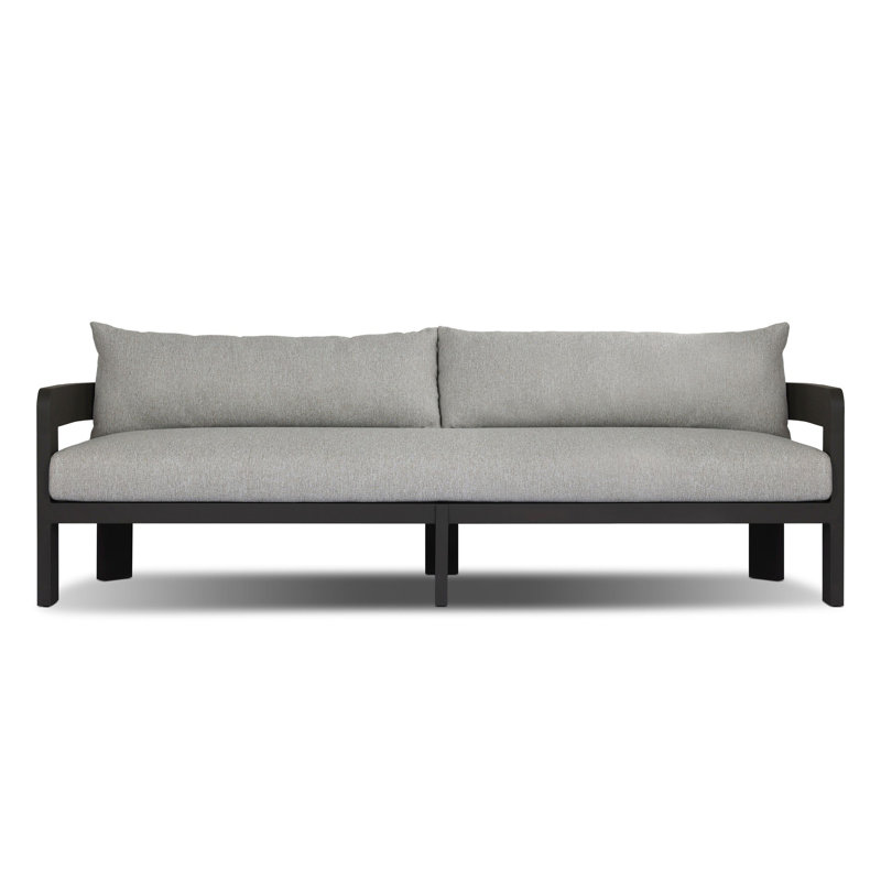 Jackson Outdoor Metal Sofa-96"-Alessi Linen, Concha Fog