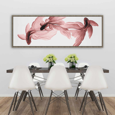 Red Betta Fish Canvas | Living Room Aquatic Decor Artwork