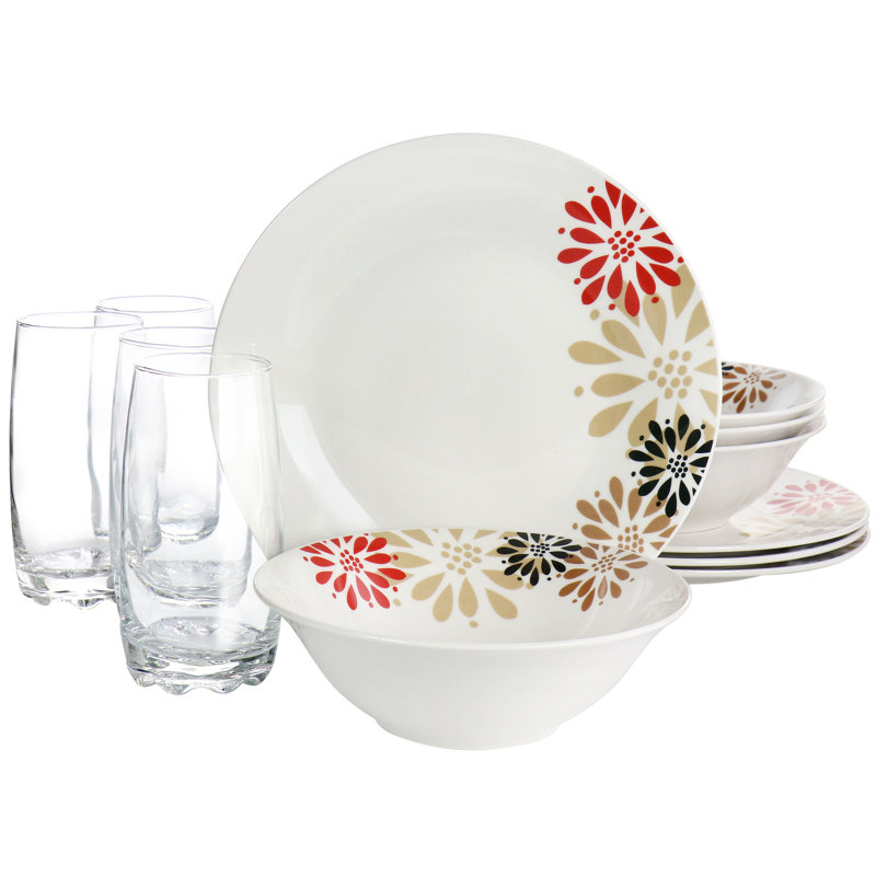 Fine Ceramic 12 Piece Dinnerware Combo Set