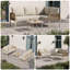 3-Piece Modular Outdoor Sofa Set With Glass Table & Polyester Rope, Beige
