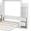 Lit escamotable avec tiroirs avec tablettes et éclairage à DEL intégré conçu pour le confort mural-205657092-205657093