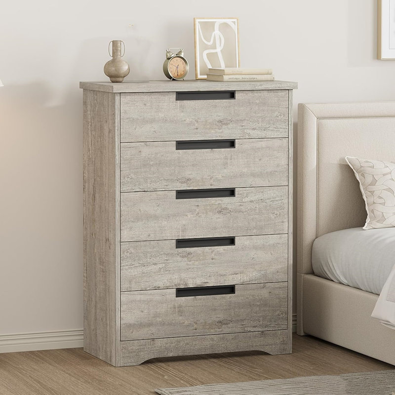 Commode 5 tiroirs , Gris
