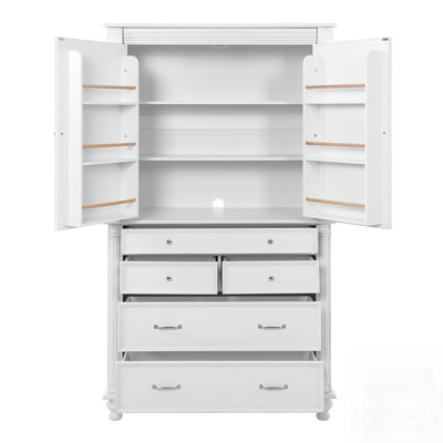 Grand garde-manger autoportant avec 6 tablettes de porte, 2 tablettes réglables et 5 tiroirs pour un rangement et un rangement maximum