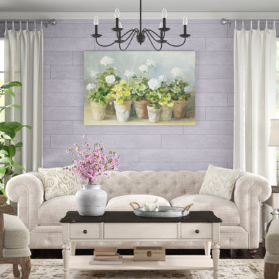 " White Geraniums " by Danhui Nai Painting Print
