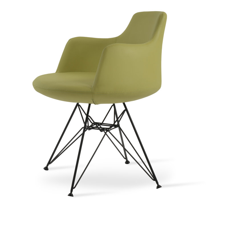 Fauteuil en faux cuir de 25 po de large Dervish, Noir, Vert