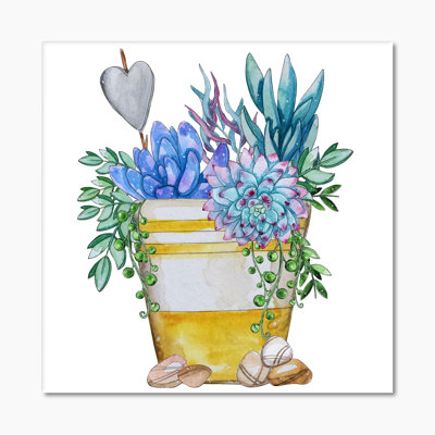 «Blue Succulent Plant Composition», impression sur toile