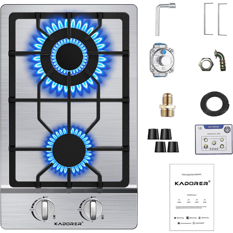 Dual Fuel KADORER 2 Burner Cooktop
