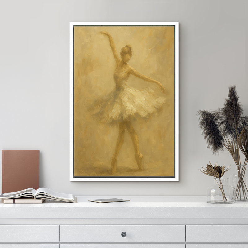 «Ethereal Ballet Mouvement Soft Neutral Figure Scene», reproduction d'art sur toile encadrée, H 36 po x l 24 po x P 1,5 po