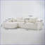 Canapés modulaires, canapé en chenille blanc neige 4 personnes extra profond 108x68 pouces pour salon / chambre d'amis, sans assemblage | Blanc neige | Mousse et ressort-415706283