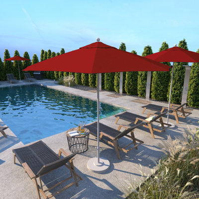 Parasol de marché commercial en aluminium 9 pi avec alvéolaire en oléfine