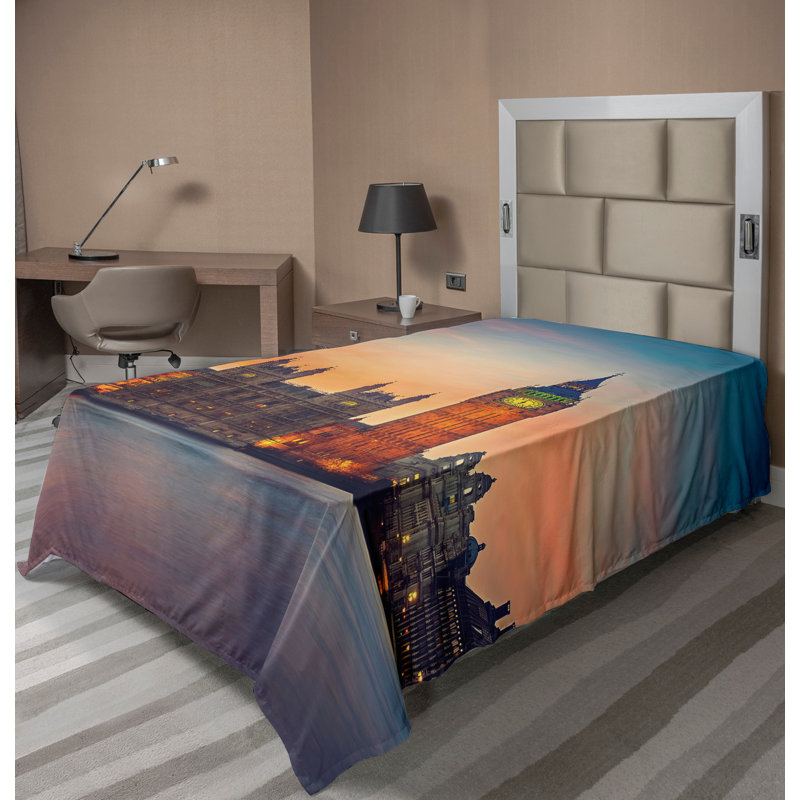 Multicolore Ambesonne, Drap plat pour lit simple