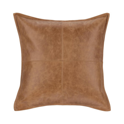 Cutler Genuine Leather Throw Pillow
