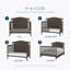 Ensemble de lit de bébé convertible 4-en-1 à dessus en arche de couleur grise pour enfant avec matelas HALO DreamWeave