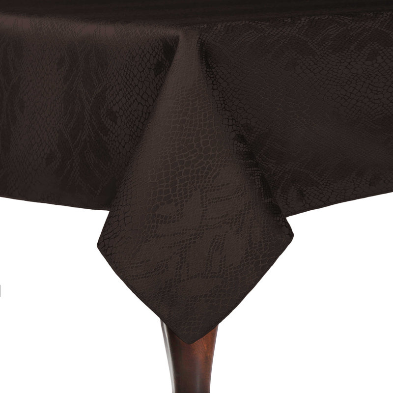 Ultimate Textile Damask Kenya Tablecloth - Modern Jacquard Design, Chocolate Brown, 5, 48" W x 72" L