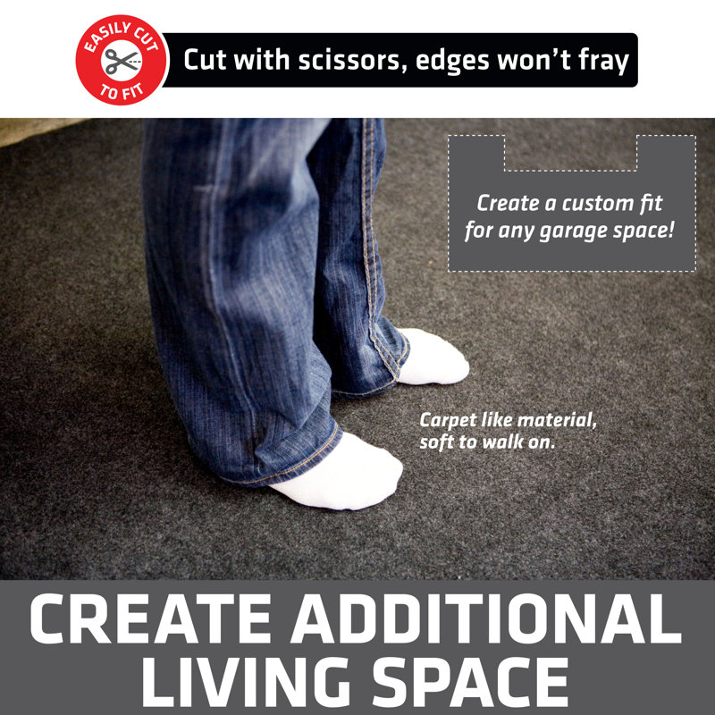 Drymate Garage Floor Mat (17' x 7'4"), Protects Surfaces, Transforms Garage, Absorbent, Waterproof, Durable (USA Made) (Charcoal) (Includes Double Sided Tape)