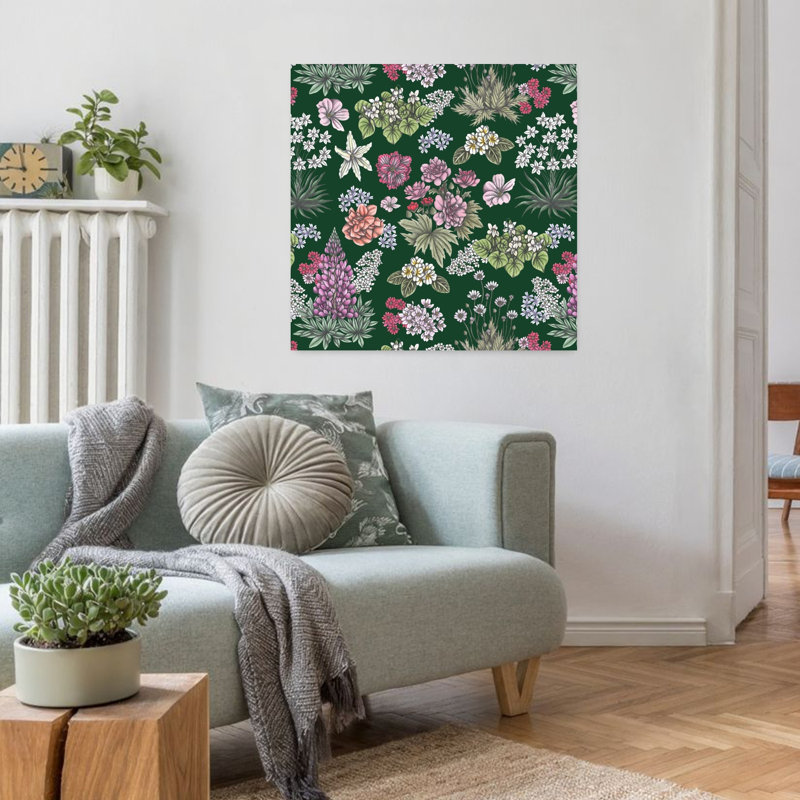 Art contemporain Art floral printanier, H 32 po x l 32 po