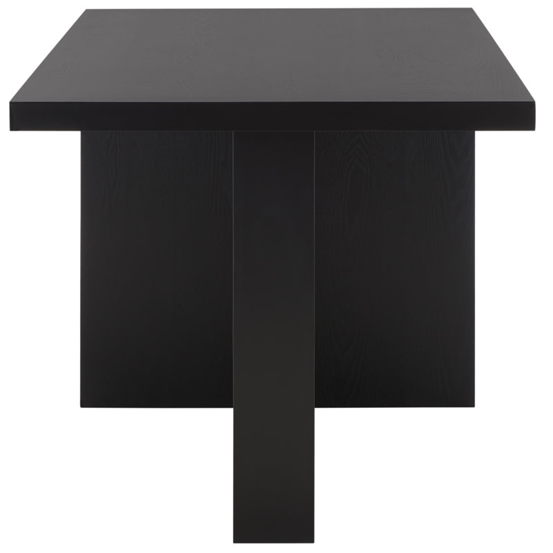 Aava Black Rectangular MDF Pedestal Dining Table
