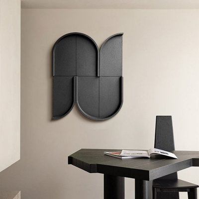 Three-dimensional sandstone living room hanging paintings with real objects