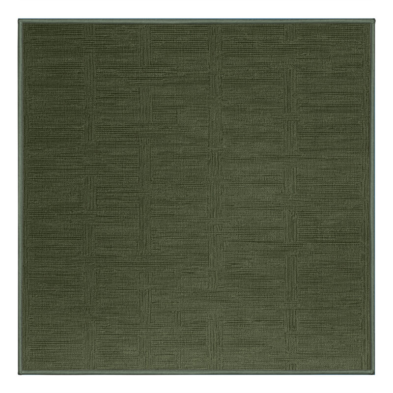 Tapis vert uni lavable à la machine, Carré 4 pi