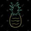 Neon Pineapple - reproduction encadrée pour décoration de chambre à coucher