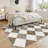 Washable Modern Coffee-Brown Area Rug Low Pile Rug for Living Room Bedroom Entrance Hotel-666596