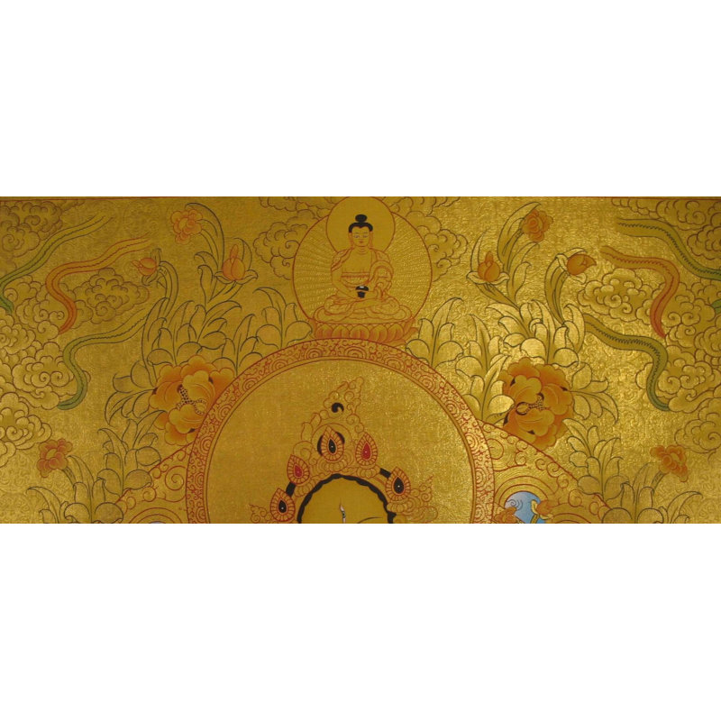 Attrayant Tara Thangka blanc (Thangka sans brocart)