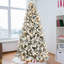 Arbre de Noël 7,5 pi floqué avec 400 lumières DEL colorées avec boule G45, arbre réaliste articulé en PE + PVC + aiguille dure avec fil mémoire, 10 modes d'éclairage, interrupteur au pied et support en métal stable-342023045