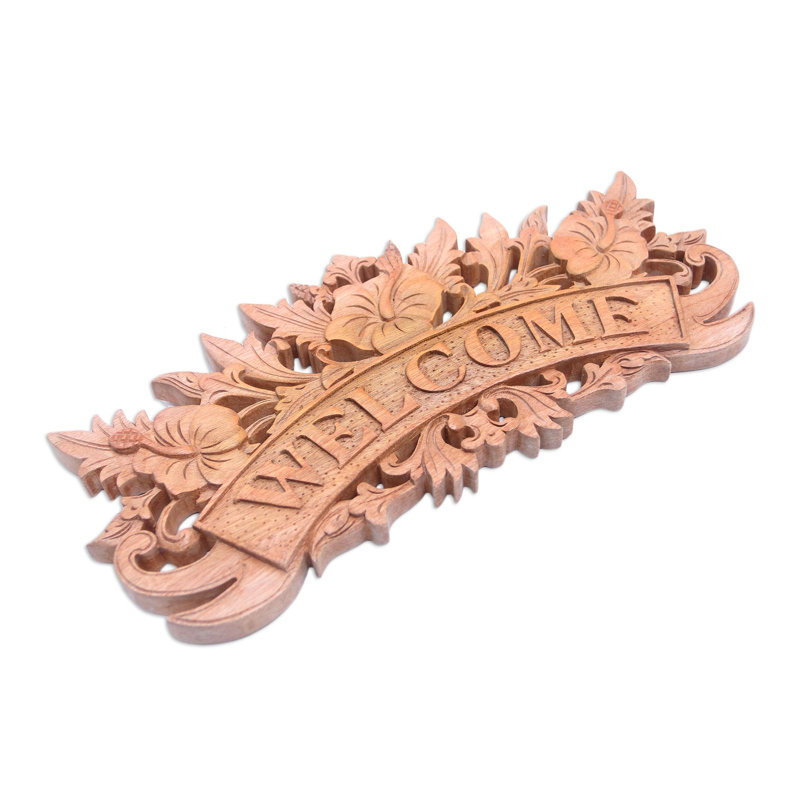 Handmade Traditional Plants & Flowers Wall Decor on Solid Wood