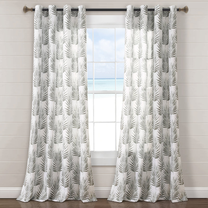 Paire de rideaux transparents avec passe-tringle , gris
