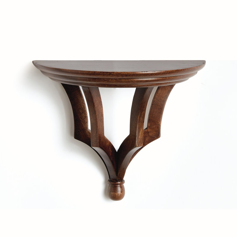 Tablette demi-cercle Gianinna, Brun, H 7,75 po x l 9,5 po x P 4,75 po