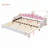 Extending Daybed with LED Lights, Modern Upholstered Princess Daybed With Crown Headboard-3035607