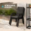 Outsunny 4 Pieces Garden Chairs Stackable with High Backrest Black