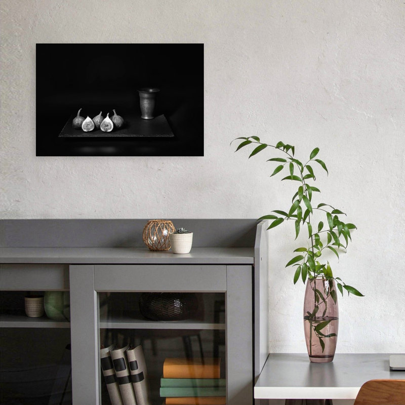 «Elegant Fig Still Life Classic Dramatic Elegant Fruit», impression murale, H 12 po x l 18 po