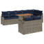 Ensemble de canapé de jardin avec coussin Vidaxl 9 pièces gris et bleu marine-1886177999