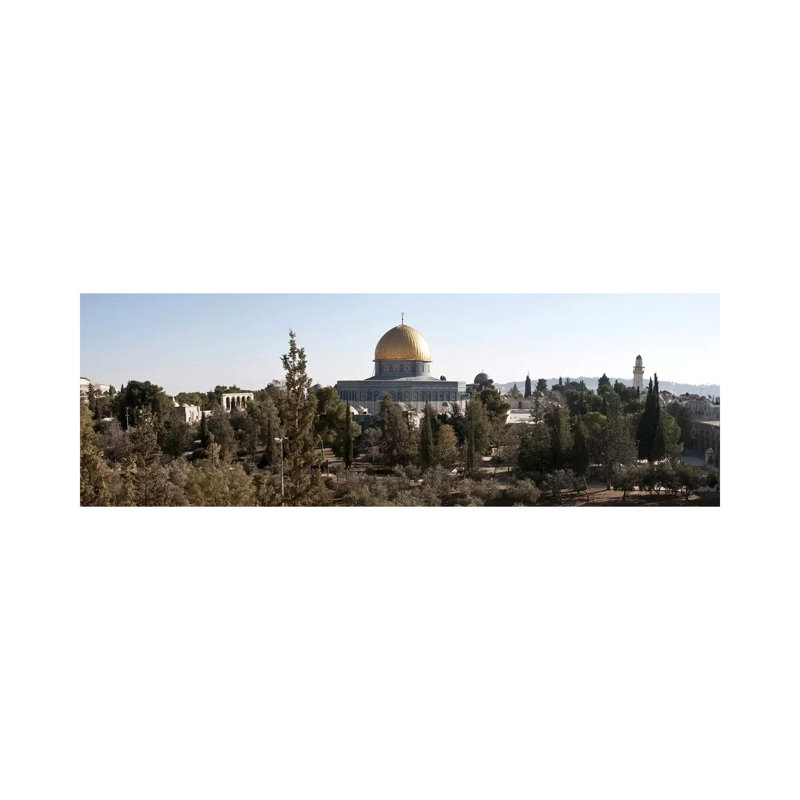 Trees With Mosque In The Background, Dome Of The Rock, Temple Mount, Jerusalem, Israel #2 by Panoramic Images - Wrapped Canvas Panoramic Print