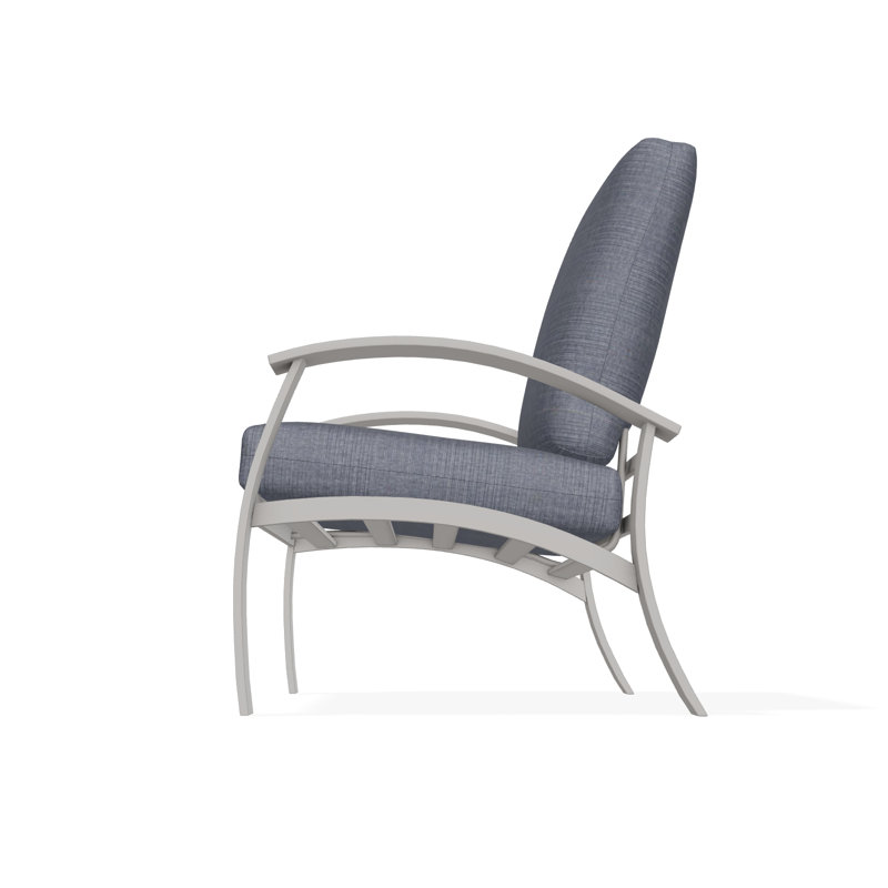 Belle Isle Outdoor Lounge Chair, Warm Gray, Spectrum Indigo Sunbrella®