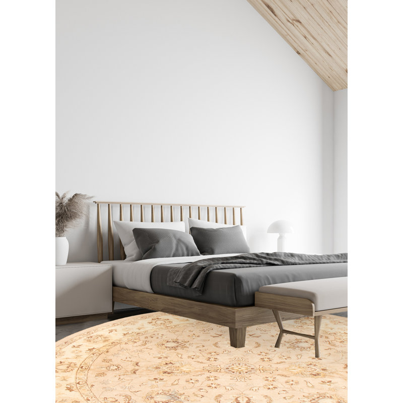 Tapis crème / brun foncé / kaki clair / olive Peshawar Oushak 8 pi 10 po